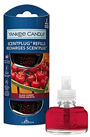 Yankee Candle ScentPlug Fragrance Refills | Black Cherry Plug in Air Freshener Oil | Up to 60 Days of Fragrance | 2 Count