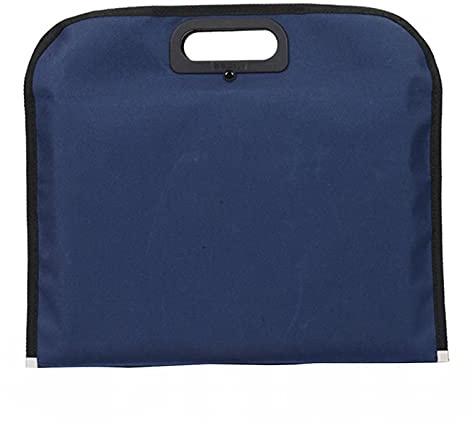 Bolsa de documentos A4 con asa, cremallera, azul para conferencia, viaje de negocios
