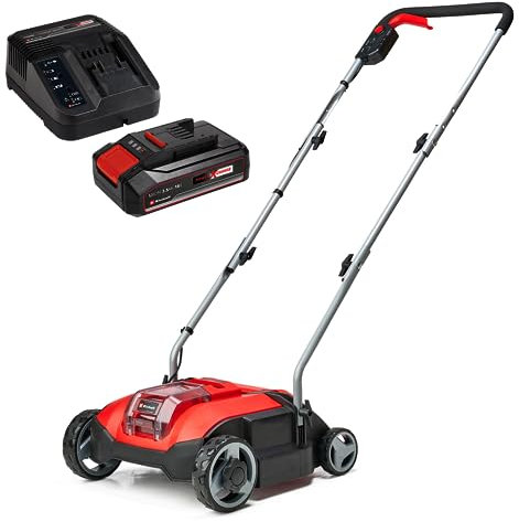 Einhell Escarificador con batería GC-SC 18/28 Li-Solo Power X-Change (Iones de Li, Rodillo de Cuchillas de 28 cm, Ajuste de Profundidad de Trabajo de 3 Niveles, con batería 2.5 Ah y Cargador)