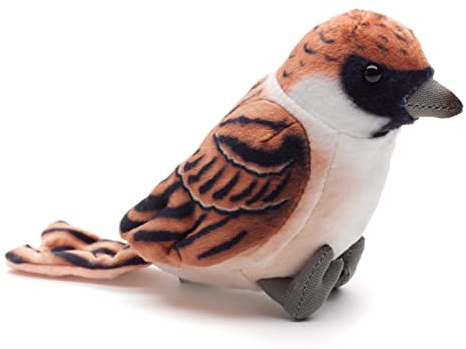 Uni-Toys - 'Chip' - Spatz - 10 cm (Höhe) - Plüsch-Vogel, Sperling - Plüschtier, Kuscheltier