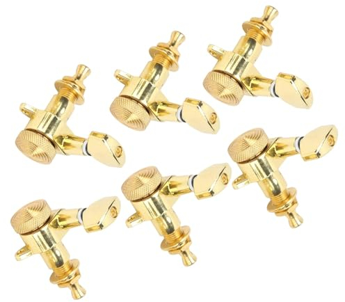 3R 3L Gitarrensaiten Stimmwirbel, 17,5mm/0,7 Zoll Elektrische Gitarrensaiten Stimmgeräte Ersatzteile Akustikgitarre Knöpfe Gitarre Stimmwirbel Mechanik Knöpfe Einstellschlüssel Set für Folk E-Gitarre