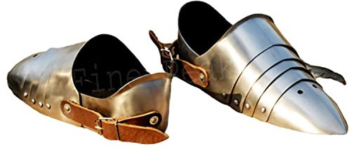 Fine Peak Placa medieval SABATONS para esgrima moderna, zapatos de armadura Sabaton, botas medievales, disfraz de pirata, botas de cosplay para hombre, botas de pirata, disfraz vikingo