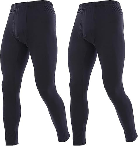 2 Pack Men's Thermal Underwear Bottoms Long Johns for Men Baselayer Athletic Thermal Pants Ultra Soft Leggings Tight