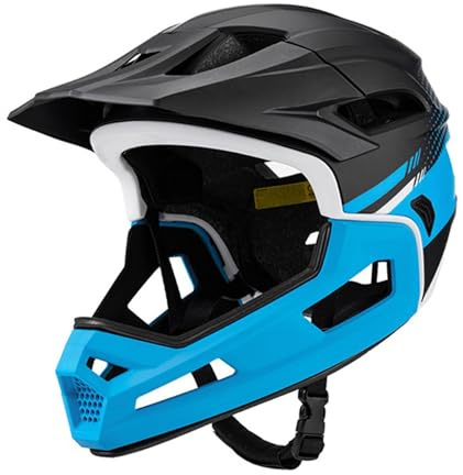 Baoblaze Casque de vélo intégral Casque de vélo Portable Route VTT Casque avec Coussinet détachable pour Hommes, Femmes, VTT, Bleu Noir
