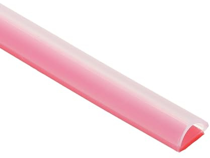 PATIKIL Silicone Weather Stripping Door Seal, 9.8 ft D Shape Weather Stripping Self Adhesive Door Seal Strip for Door Frame, Window Sealing, Large Gap, 25/64 Wx5/128 Tx1/5 H, Clear/Red