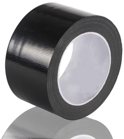 Yuexitech Nastro Telato Americano 50mm X 20m, Nastro Adesivo Telato Resistente Al Calore E Impermeabile, Duck Tape In Tessuto Per Riparazioni Domestiche, Automotive E Outdoor, Nero