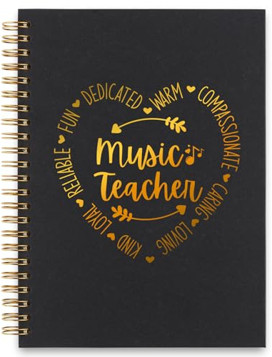 akeke Music Teacher Spiral Notebook Gifts for Women, Thank You Appreciation Gift for Music Teacher Office Supplies Spiral Notebooks AMM63