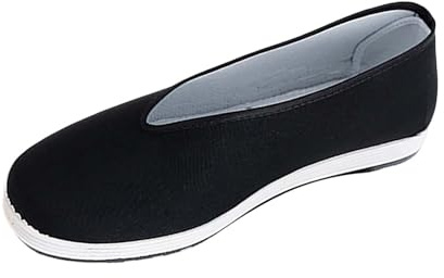 Tradicionales chinos antiguos zapatos de Beijing Chino Kung Fu Tai Chi artes marciales zapatos tradicionales chinos Qigong Slip On Zapatillas de caminar Zapatos deportivos ligeros Slipper, gris oscuro