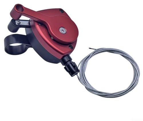 Yuanpgky Leva del cambio a 7 velocità destra 22,2 mm per Cline/Pline/Tline e per biciclette pieghevoli 3sixty, compatibile con volani a 4-5-6-7 velocità, lega di alluminio (rosso)