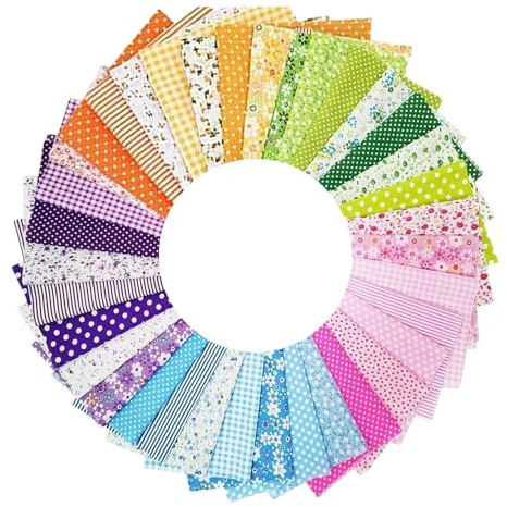 35PCS Tissus Coton Couture, 25 x 25cm Tissu Patchwork Imprimé Floral Tissu de Coton Kit Tissus en Coton pour Patchwork pour DIY Patchwork Bricolage Artisanat Couture,paquets de tissus imprimés