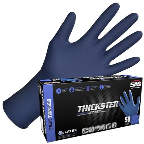 SAS Safety (SAS6604) Thickster X-Large Textured Latex Glove 50/box by SAS Safety