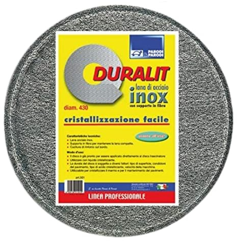 PARODI & PARODI - Dischi Lucidatrice Pavimenti Marmo, Disco Brevettato con Lana Acciaio Inox Lucidatura, Dischi Lava Pavimenti Industriali, Accessori Pulizia Industriale e Professionale, 1 Pz, 43 Diam