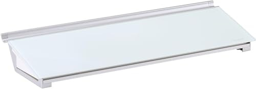 WHJJK Glass Whiteboard Desktop Computer Pad with Storage Drawer, 18 x 6, White Dry Erase Surface (GDP186)