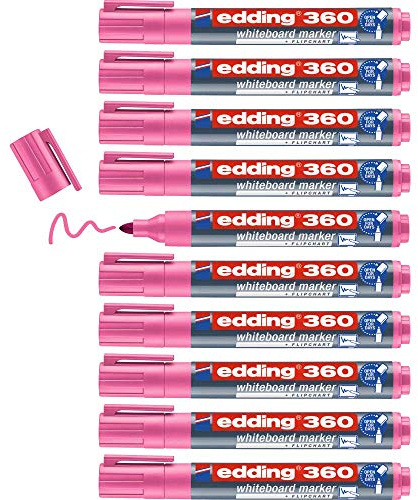 Edding 360 pennarello per lavagna bianca, colore: rosa