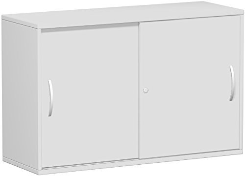 Gera Möbel Schranksystem Flex Schiebetürenschrank, Holzdekor, lichtgrau/lichtgrau, 120 x 42.5 x 79.8 cm