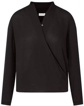 Seidensticker Damblusar – modeblus – omlottlook – långärmad – viskos, svart, 36