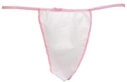 WellTouch Einweg String Tanga-Damen weiß (50 Stück) | Tangahöschen mit Baumwollzwickel | Zubehör für kosmetische & medizinische Behandlungen | Professioneller Hygiene-Minislip für den Praxisbedarf