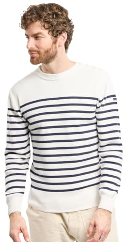 Armor Lux Pull Marin avec Boutons en Ivoire végétal GROIX