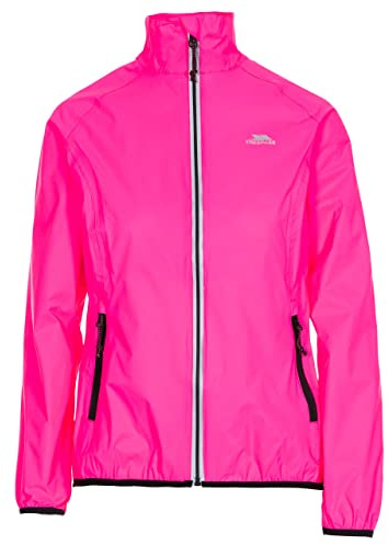 Trespass Womens Packaway Jacket Beaming - Waterproof, Reflective, Ventilated Back Yoke, 2 Zip Pockets, Low Profile Zips, Full Length Storm Flap, Raglan Sleeves