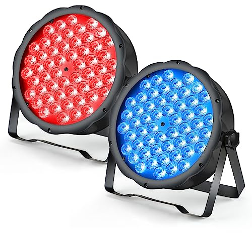 BETOPPER LED Par Can Light, 54 x 1.5W RGB 3-in-1 Stage Light with DMX512, Sound Activated, Auto & Master-Slave Modes, DJ Disco Uplighter for Party, Wedding, Bar & Club，2 Pack
