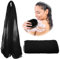 Adeton African Net Sponge, Authentic, Real, Black Owned, Exfoliating Bath Wash Cloth, Long Sponge, Body Exfoliator, Sapo, Shower Bath Accessories, Back Foot Scalp Scrub, Flat Dead Skin Remover (Black)
