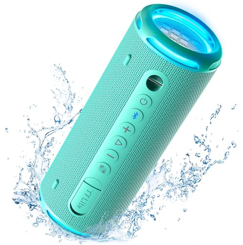 Tronsmart T7 Lite Portable Wireless Bluetooth Speaker with 24W Powerful Bass, Custom EQ, LED Light, IPX7 Waterproof, 24H Playtime, Bluetooth 5.3, TF Card, True Wireless Stereo for Party, Outdoor,Green