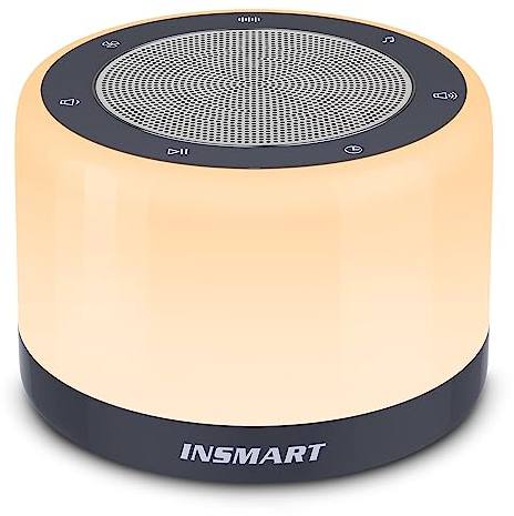 INSMART White Noise Machine Baby mit Nachtlicht, Einschlafhilfe Babys, Weißes Rauschen Sound Machine für Babys und Erwachsene, 8 Farben Nachtlicht, 32 Beruhigende Klänge für Schlaf, Stecker im Einsatz