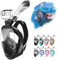 HINATAA Tauchermaske,Schnorchelmaske,180° Anti-Fog Lecksichere Schnorchelset,Kameras Kompatible Taucherbrille,Doppelte schwimmende Kugel Vollgesichts Snorkeling Mask Erwachsene Kinder (L/XL, Schwarz)
