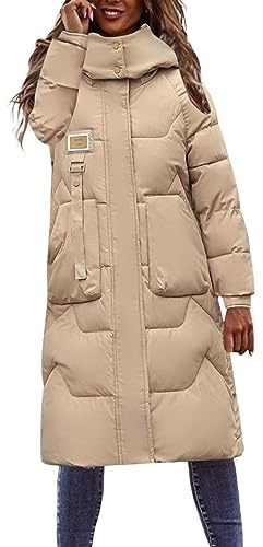 Doudoune Longue Femme Veste Chic Garder Au Chaud Cordon Fermeture Éclair Avec Poche Doux Confort Grande Taille Manteau Femme Lâche Hiver Polaire À Capuche Épais Pardessus