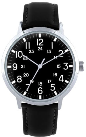 NUOVO Herren Uhr Männer Herrenuhr mit Schwarz Zifferblatt Gepaart mit Klassischem Schwarz Lederarmband Einfache Herren Analog Quarz Uhr Herrenuhr Modische Freizeituhr