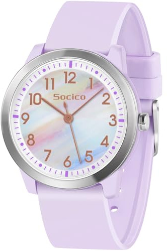 SOCICO Kids Watch Analogue, 5ATM/50M Waterproof Wrist Watch Children Girls Boys Teenagers Easy Read Kids Quartz Minimalist Watches for 8-18 Years