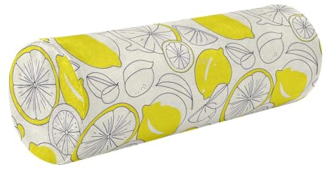 EtherSpher Sketch Lemon Yellow Summer Neck Roll Pillows for Bed Cylinder Pillow for Knees Foam Cylinders Back Support Rollo Cervical para dormir