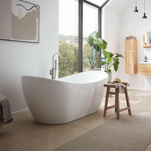 Home Deluxe - Bañera independiente - OVALO - Dimensiones: 170 x 80 x 72 cm - incl. accesorios completos I 2 personas, bañera, bañera acrílica
