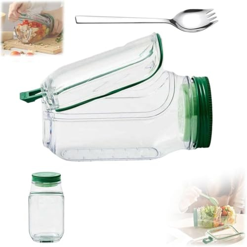 Dosette à salade verticale, bol intégré, bol à salade frais, récipient intelligent compact, conteneur portable pour garder la fraîcheur pour bol à déjeuner avec étui étanche (1 pièce)