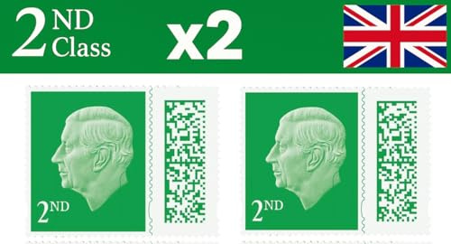 UK BEST SELLERS 2nd Class Stamps 2-Pack (2 Total) – Barcoded, Self-Adhesive UK Letter Postage – Approved