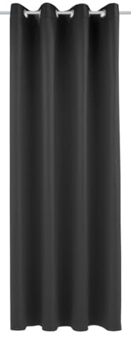 Sehlbach Fertiggardine mit Ösen, Dimout Uni, Schwarz, 140 x 245 cm Gardinen, Energiesparend Im Winter, Wärmeabweisend Im Sommer, Blickdicht, Öko-Tex Zertifiziert, Einfache Anbringung