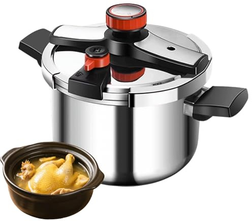 Sicherer Schnellkochtopf 4L/6L/8L aus Edelstahl 304 - 3 Einstellstufen - explosionsgeschützt - Gas- und Induktionsgeeignet - Familienkapazität - für alle Herdarten (4L)