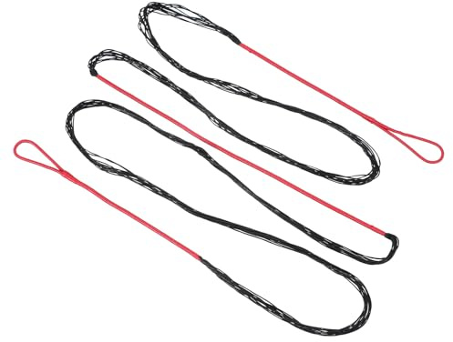 QUARKZMAN Corde d'arc Classique Recurve Remplacement AMO 66 en 12 Brins Accessoires Corde d'arc pour Equipement D'Archerie Universel Arc Long Classique Recurve Cheval (Noir/Rouge)