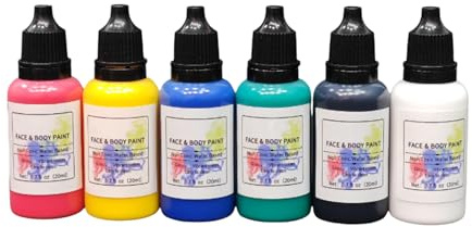 HohuzSruk Face Painting Kit,6 Colors Party Body Paint - Christmas Halloween Water-Based Body Painting Kit for Men Women Kids Eye Face Party Festival Clown Makeup