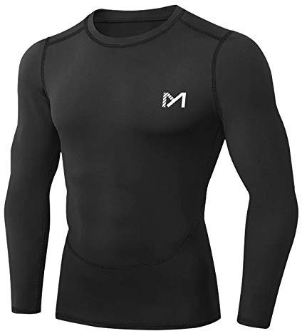 MEETYOO Maglietta Compressione Uomo, Maglie Maniche Lunghe/Corta T Shirt Sportiva per Corsa Ciclismo Fitness