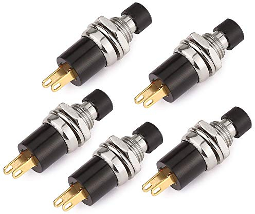 CLDIY selbstsichernder SPST-Verriegelungstyp Dash ON/OFF-Druckschalter AC 250V / 3A Schwarz 5St