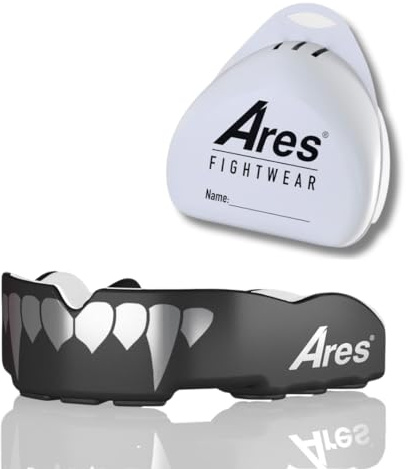 Ares Fightwear® Munskydd boxar inkl. förvaringslåda för kampsport, MMA och idrottare I Maximalt tandskydd tack vare optimal passform I professionellt munskydd för män och kvinnor ..