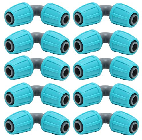 Atyhao Lock Elbow Adapter, 10PCS 16mm Lock Barbed Connector, PE 90° Elbow Hose Joint Garden Agricultural Tropfbewässerungsfitting