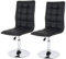 Mendler 2er-Set Esszimmerstuhl HWC-C41AM, Stuhl Küchenstuhl, höhenverstellbar drehbar, Kunstleder - schwarz
