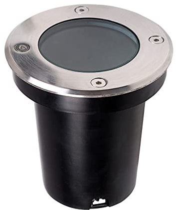 damastoreitalia Faretto lampada da incasso a terra calpestabile segnapasso con attacco gu10 per esterno da giardino sentieri IP65 luce spot (Tondo small)