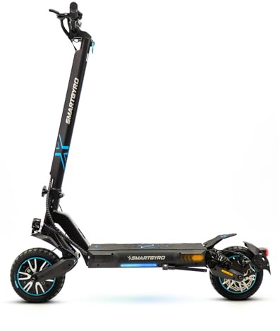 smartGyro Dual MAX 2 - Patinete Eléctrico, 2 Motores de 48V, Batería 15Ah, Smart Core, Autonomía 60 Km, Ruedas de 10 Pulgadas Dual Grip, Suspensiones, Triple Frenada