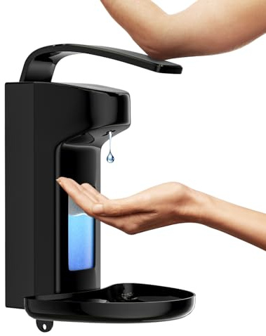 RDJ-DISPENSER Dispenser per sapone da parete, dispenser per disinfettante in alluminio e sapone per le mani, dispenser per sapone nero, dispenser per gel doccia, 500 ml