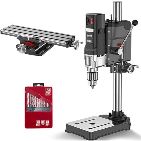 Taladro de columna profesional con 6 velocidades, para metal, madera, plástico, herramienta de fabricación de bricolaje, 2800 rpm, control preciso