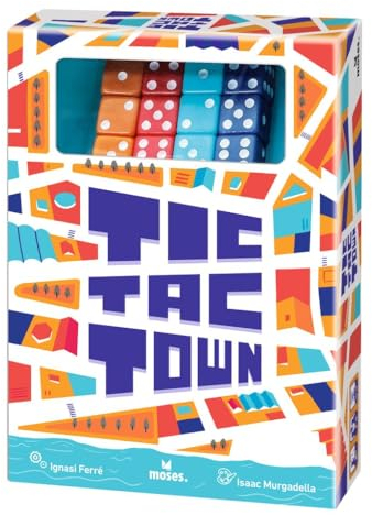 moses. Tic Tac Town, spannende Tic Tac Toe Variante mit Würfeln, lustiges Würfelspiel für die ganze Familie, leichtverständliches Taktikspiel ab 8 Jahren für 2-4 Spieler, Yellow