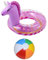 1 Regenbogenpferd-Schwimmring, 1 6-Farben-Wasserball, Aufblasbarer Schwimmring, Schwimmender Schwimmring Mit Glitzernden Pailletten, Fantasy-Schwimmring Für Kinder, Sommer-Schwimmbadzubehör